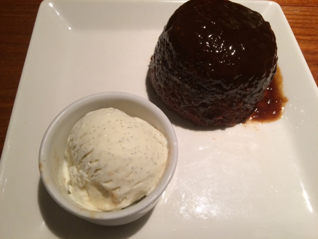 Sticky toffee pudding at the granary beefeater